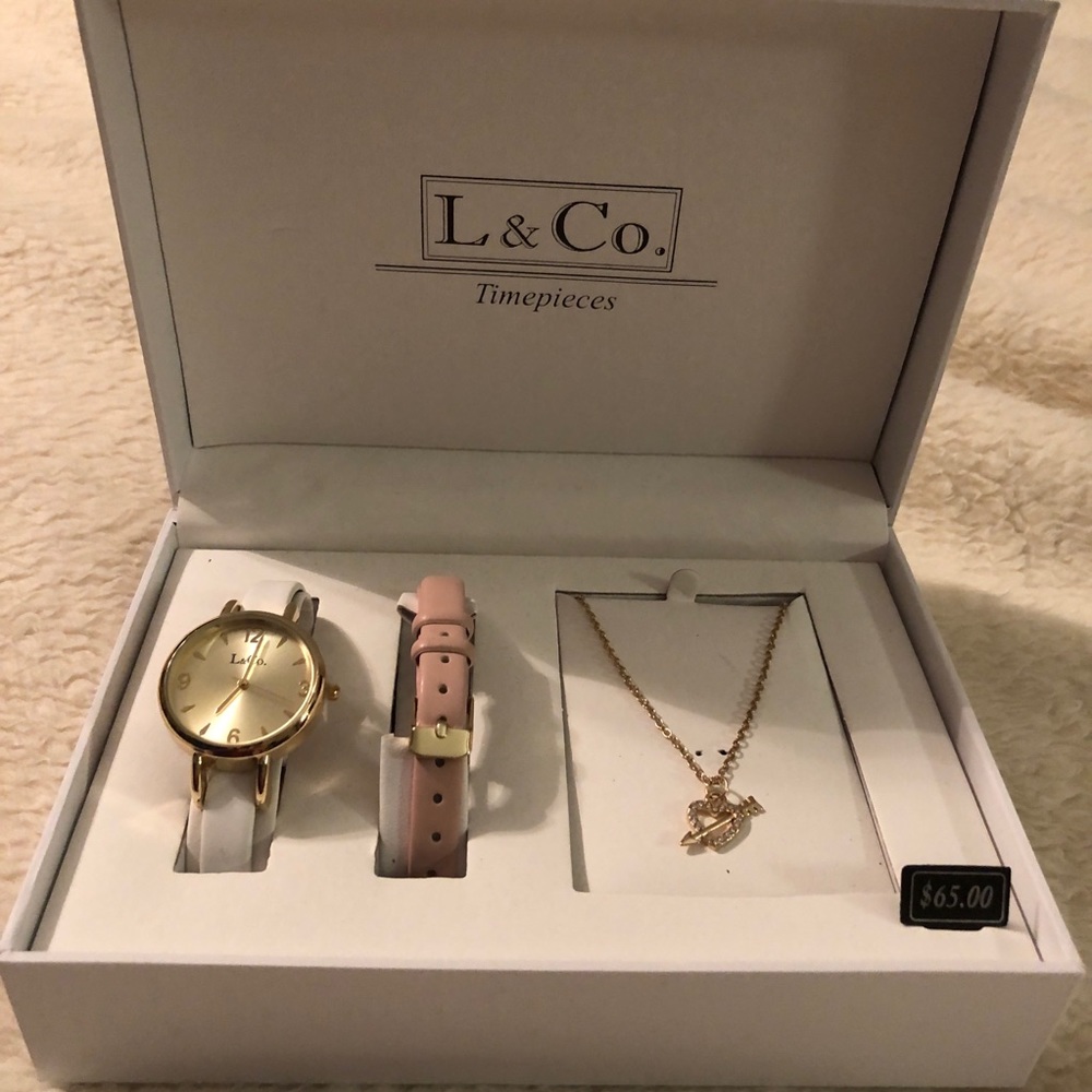 TODAY ONLY $⬇️NIB L & Co Watch & Necklace Set